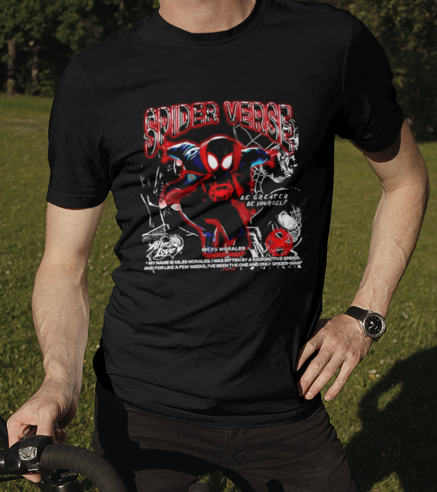 Spider Verse Miles Morales Be Greater Be Yourself Spider Man Marvel T-Shirt