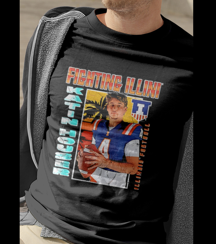 Fighting Illini Katin Houser Illinois Football 2026 NCAA Big Ten T-Shirt
