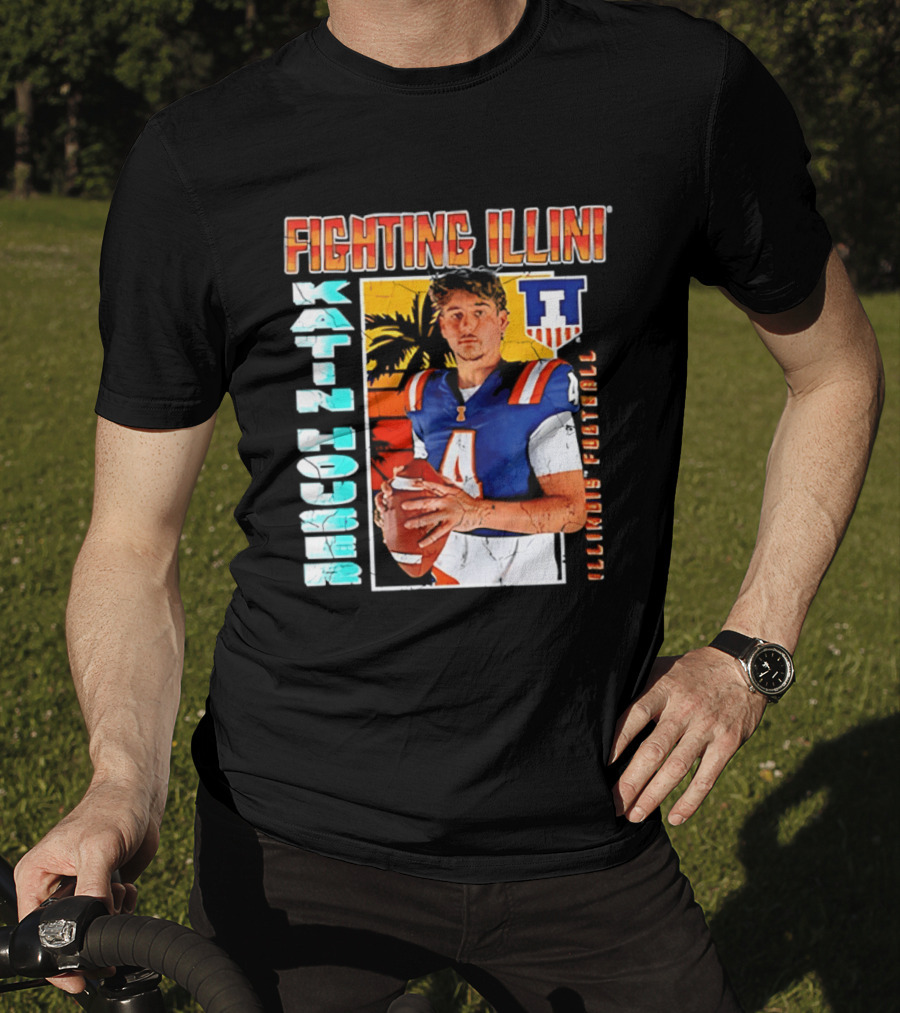 Fighting Illini Katin Houser Illinois Football 2026 NCAA Big Ten T-Shirt