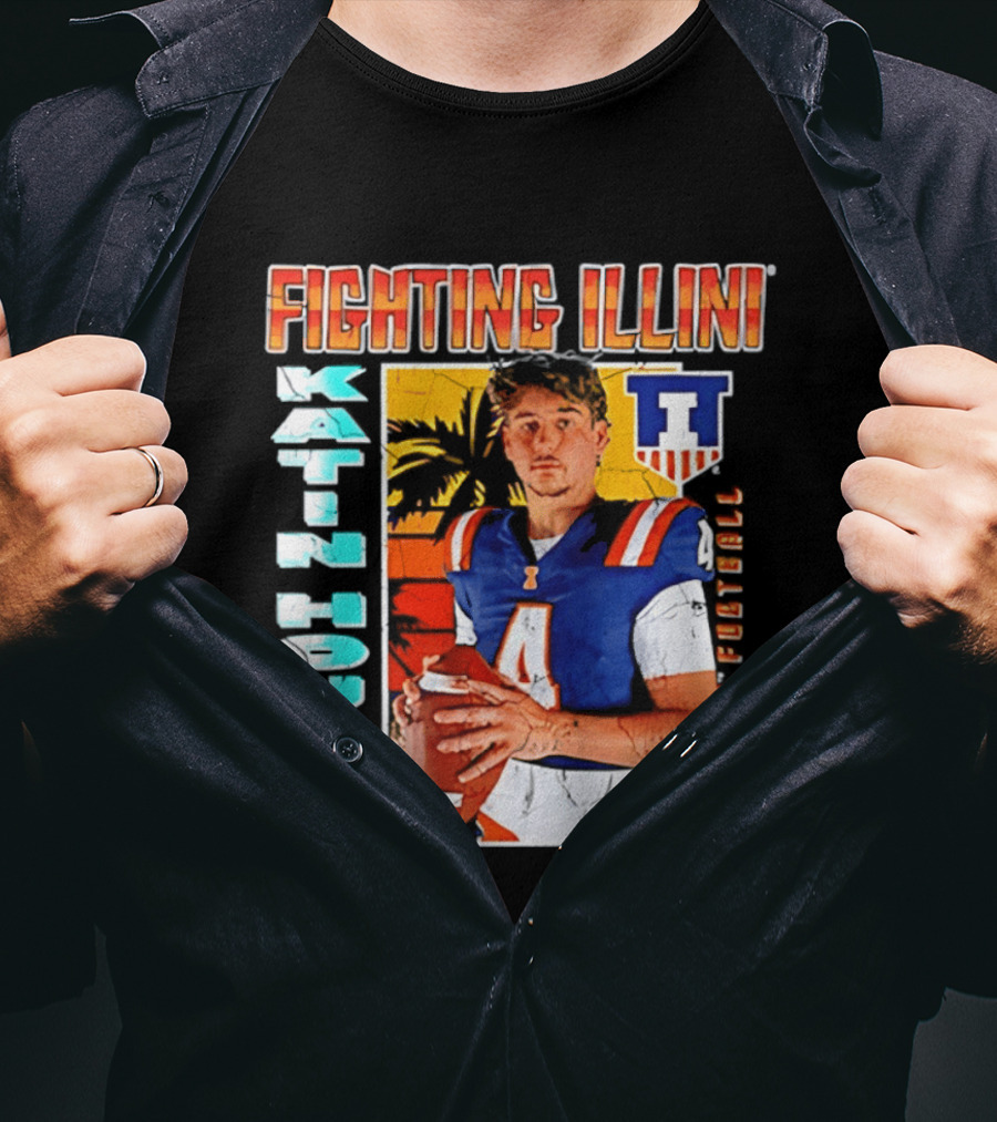 Fighting Illini Katin Houser Illinois Football 2026 NCAA Big Ten T-Shirt
