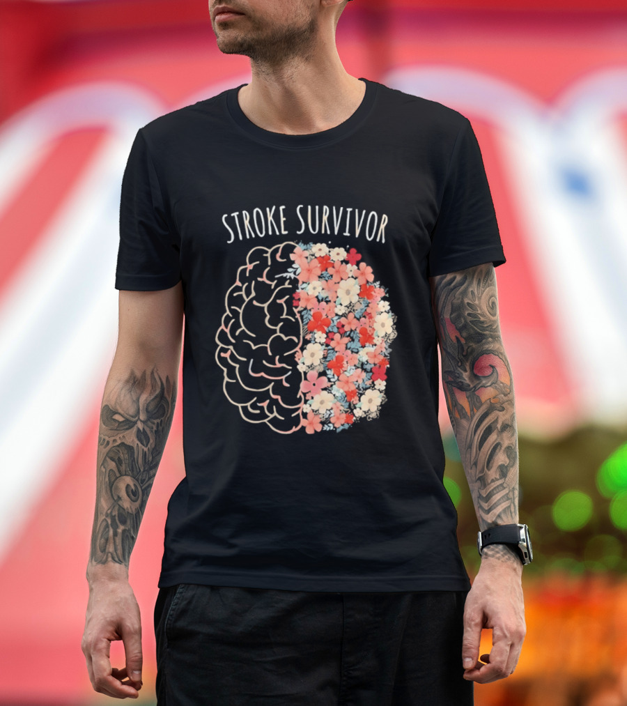 Stroke Survivor Brain With Floral T-Shirt