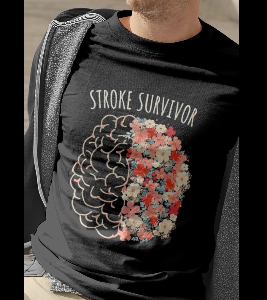 Stroke Survivor Brain With Floral T-Shirt