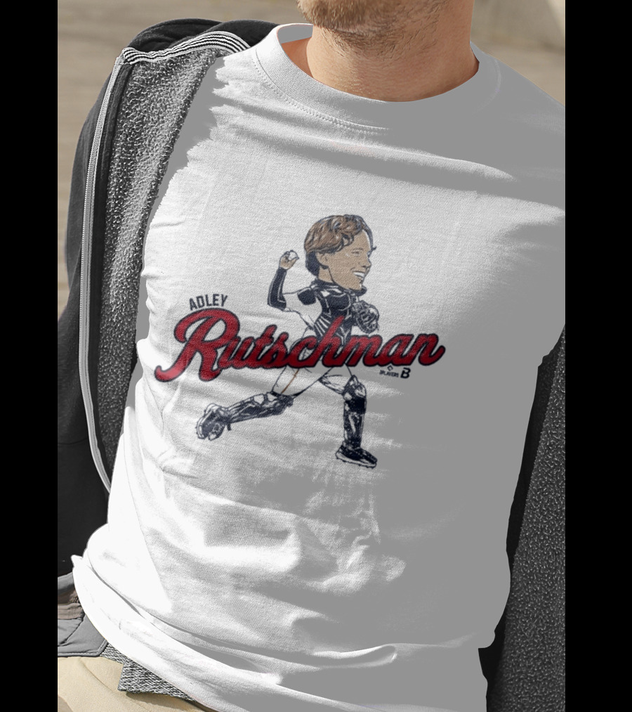 Adley Rutschman Boston Caricature Catcher Action Pose Red Sox T-Shirt