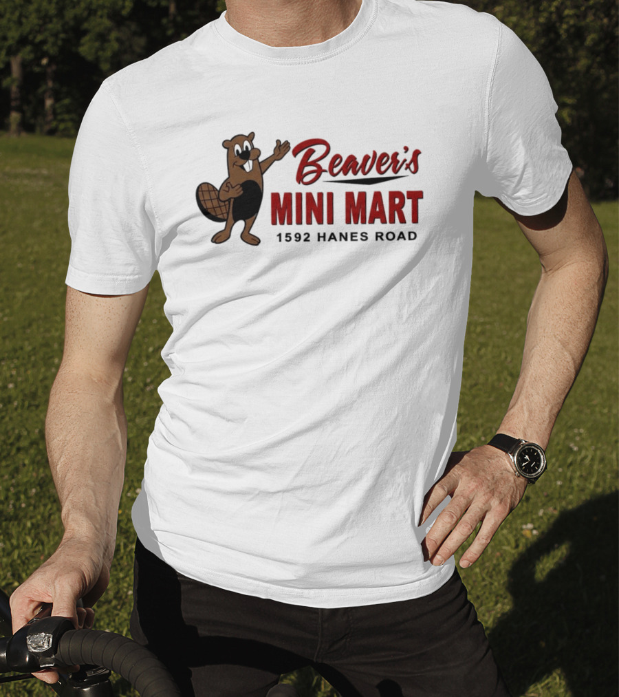 Beaver's Mini Mart Mascot Logo 1592 Hanes Road T-Shirt