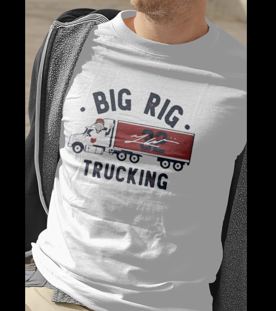 Big Rig Trucking 32 Cartoon Truck Driver With Red Cap T-Shirt