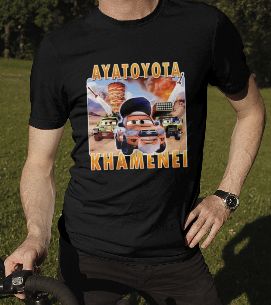Ayatoyota Khamenei Toyota Ayatollah Car Rockets Desert Helicopter T-Shirt