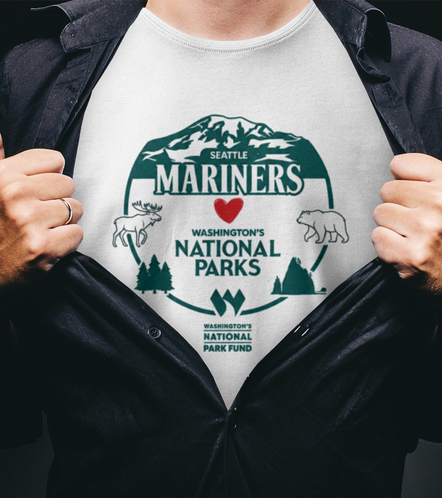 Mariners Love Washington's National Parks Nature Wildlife Mountain Forest Event T-Shirt
