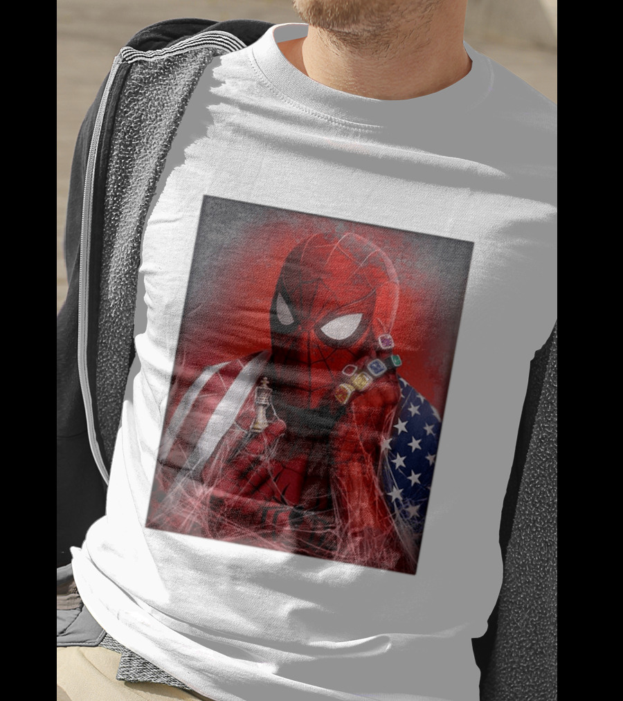 Spider Man Infinity Gauntlet Chess Piece American Flag Avengers Endgame Russo Brothers T-Shirt