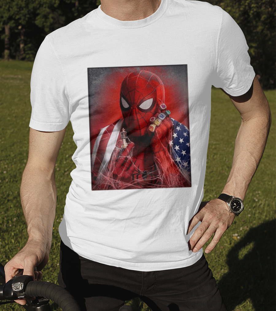 Spider Man Infinity Gauntlet Chess Piece American Flag Avengers Endgame Russo Brothers T-Shirt