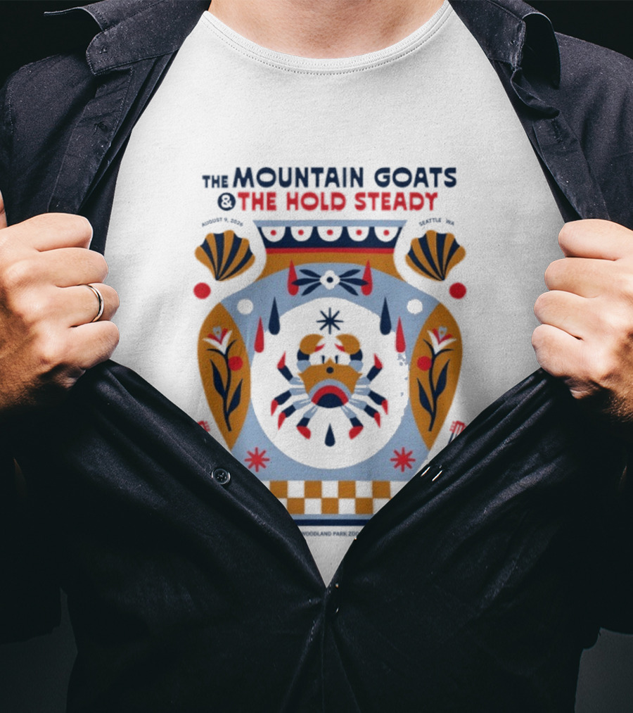 The Mountain Goats And The Hold Steady Live August 9 2026 Seattle WA Vintage Music Event T-Shirt