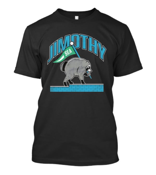 Jimothy SEA Raccoon Holding Flag On Brick Wall T-Shirt