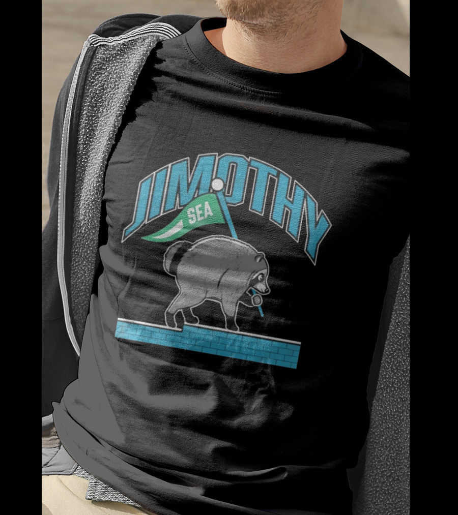 Jimothy SEA Raccoon Holding Flag On Brick Wall T-Shirt