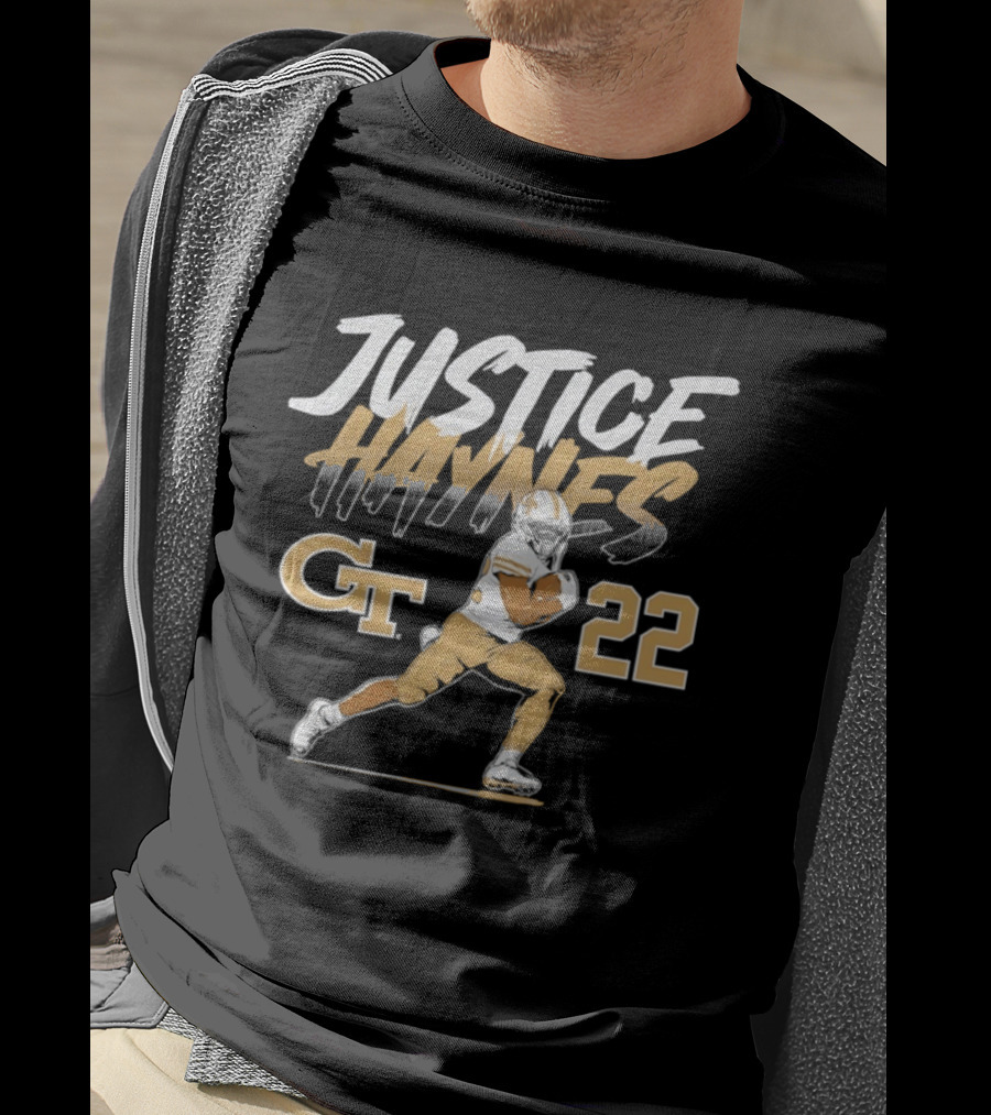 Justice Haynes 22 Georgia Tech Yellow Jackets Football All Star T-Shirt