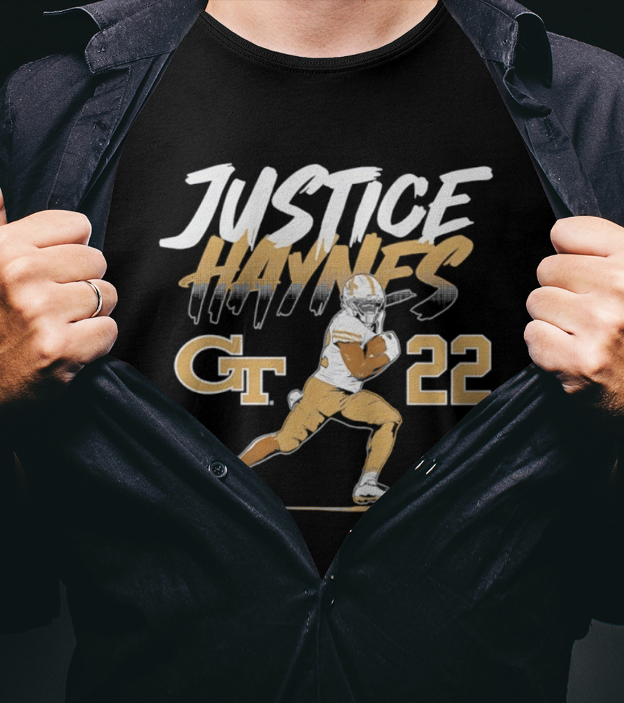 Justice Haynes 22 Georgia Tech Yellow Jackets Football All Star T-Shirt