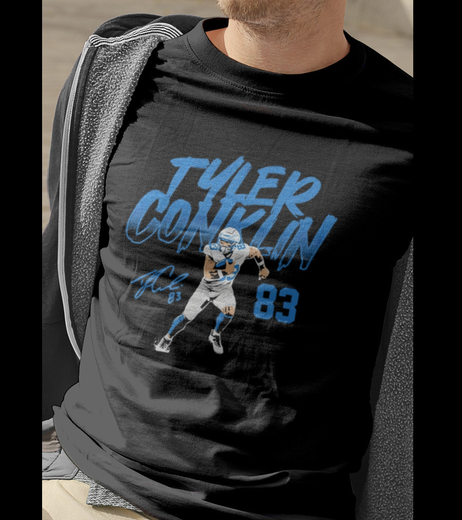 TYLER CONKLIN 83 Detroit Lions Dynamic Pose T-Shirt