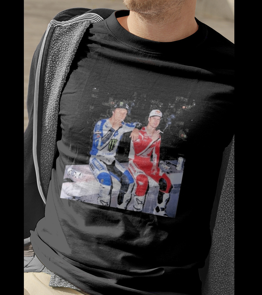 Valentino Rossi Casey Stoner Yamaha Honda Monster Red Bull Racing Motogp Smoking T-Shirt