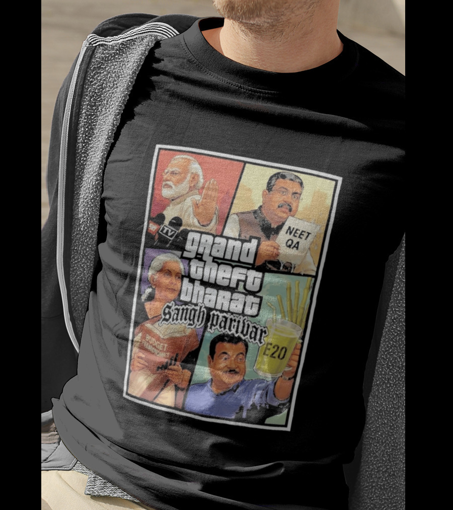 Grand Theft Bharat Sangh Parivar NEET QA Budget Perkonomics E20 T-Shirt