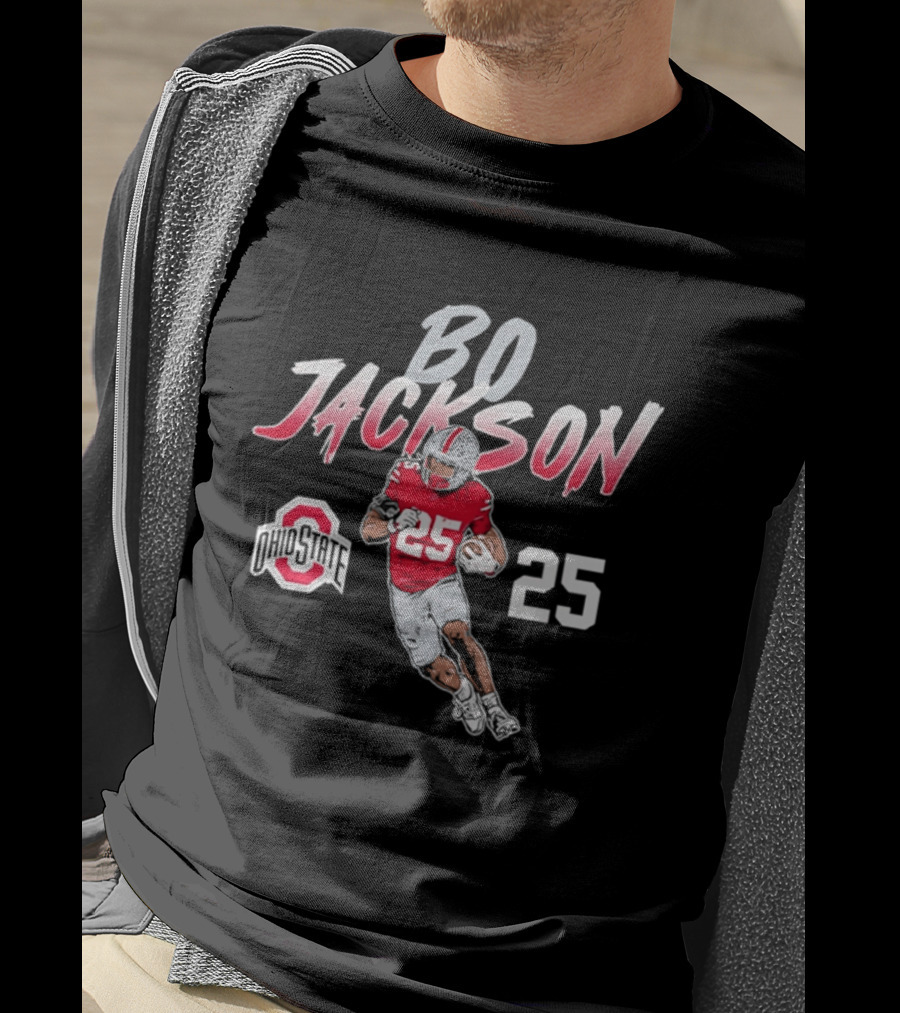 Bo Jackson 25 Ohio State Buckeyes Iconic Pose T-Shirt