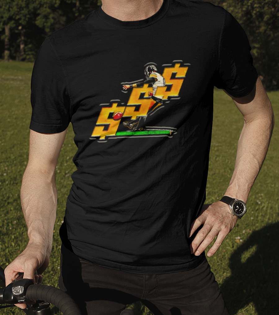 Pittsburgh Steelers Chris Boswell Kicking Football Dollar Sign T-Shirt