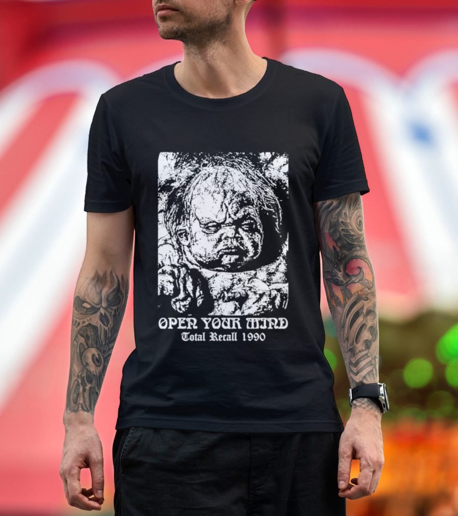 Open Your Mind Total Recall 1990 Arnold Schwarzenegger T-Shirt
