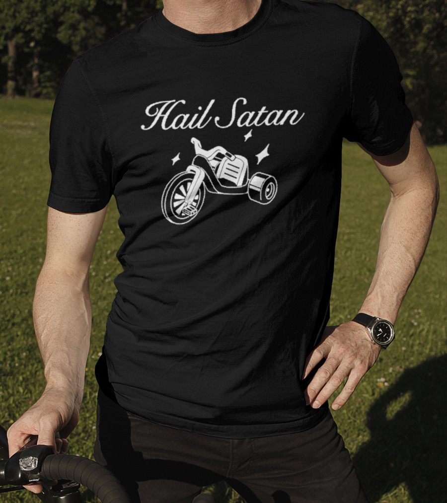 Hail Satan Tricycle Satanic Occult T-Shirt