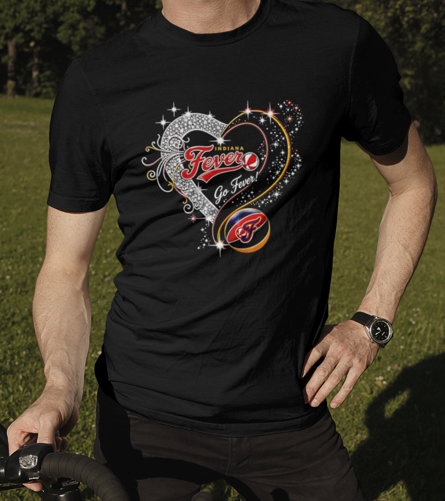 Indiana Fever Heart Go Fever Diamond Sparkle T-Shirt