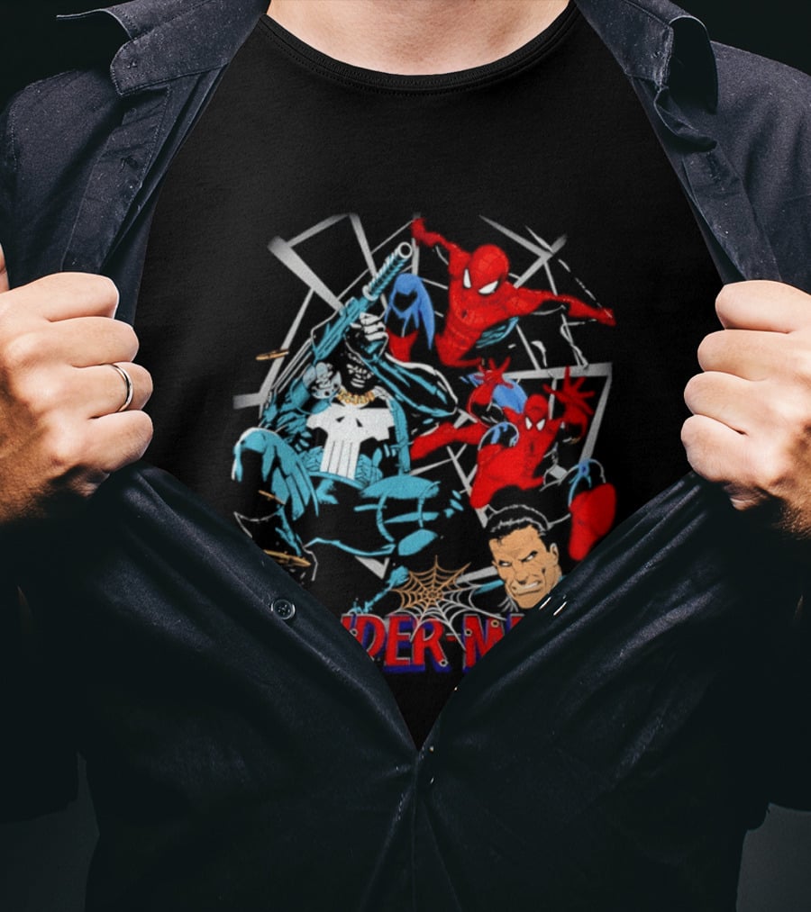 Spider Man Punisher Marvel Comics Crossover Action T-Shirt