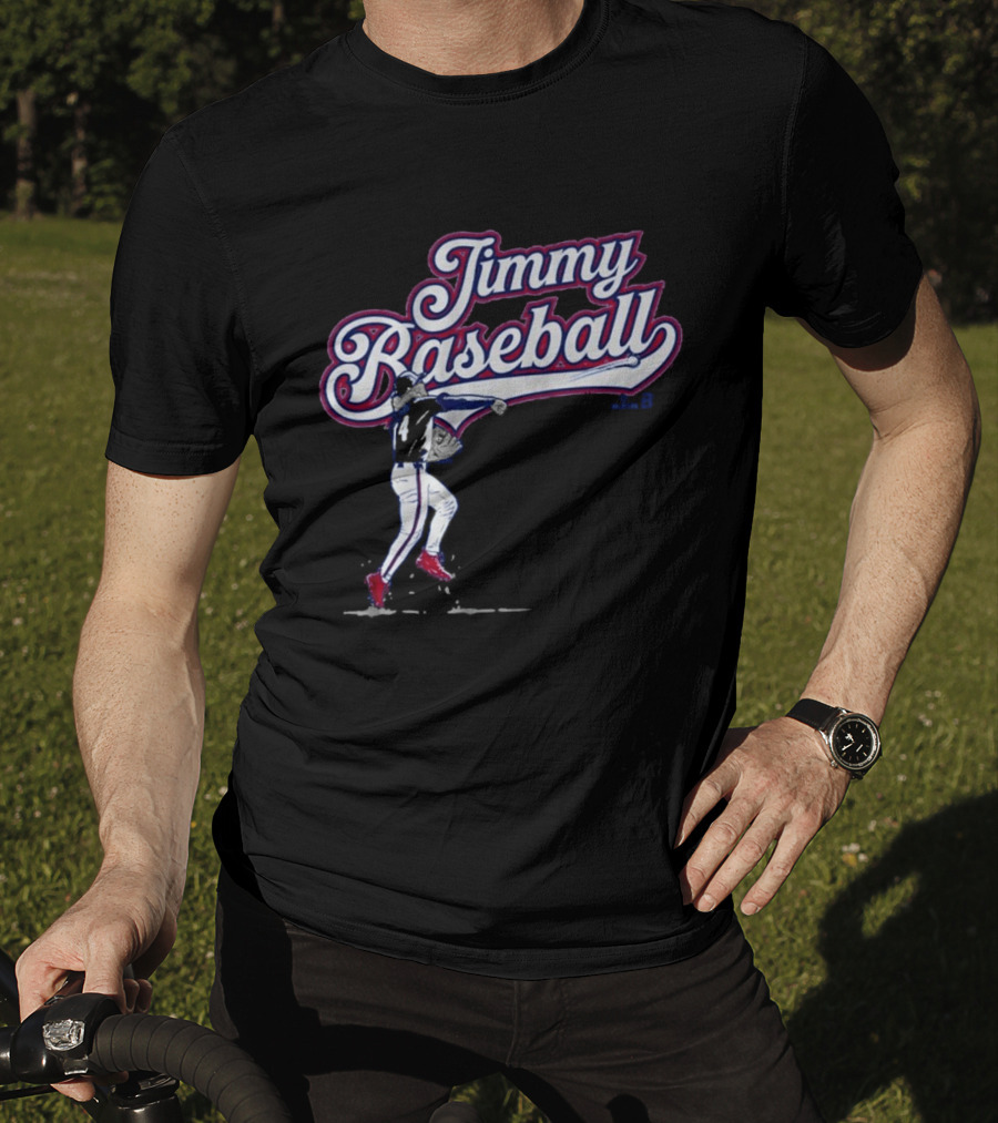 Jimmy Baseball Vintage Style Player Swinging Bat T-Shirt