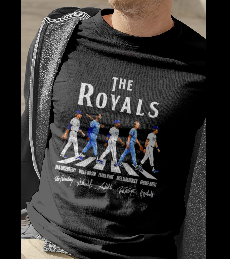 The Royals Dan Quisenberry Willie Wilson Frank White Bret Saberhagen George Brett Kansas City Signatures T-Shirt