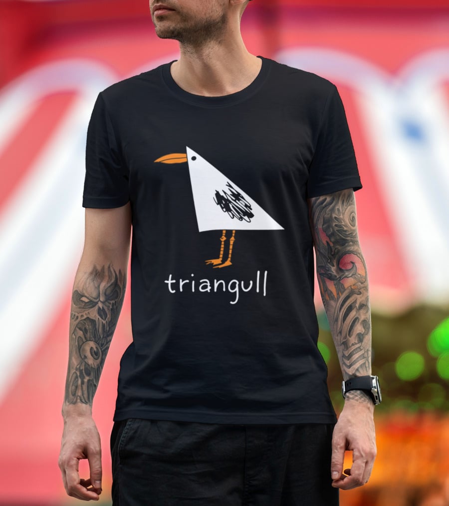 Triangull Seagull Triangle Bird Pun Triangular Art Bird T-Shirt