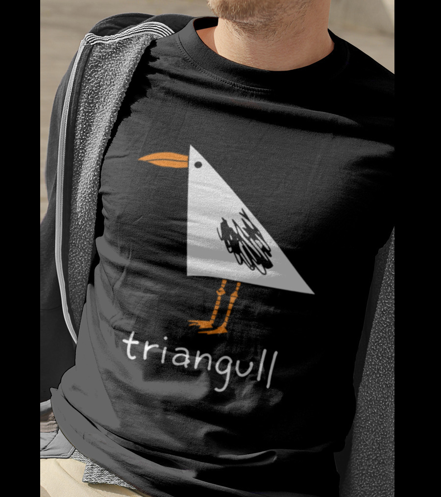 Triangull Seagull Triangle Bird Pun Triangular Art Bird T-Shirt
