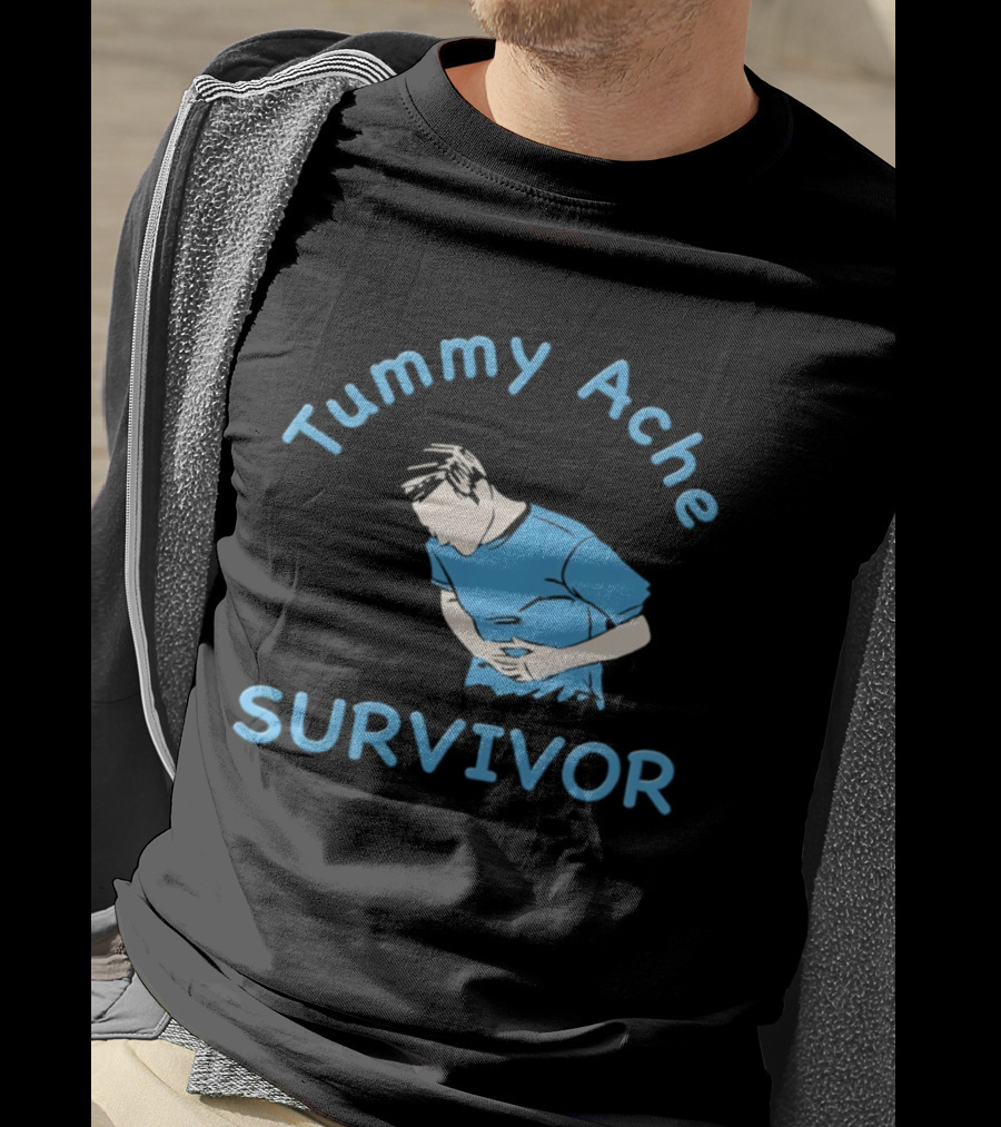 Tummy Ache Survivor Blue Figure T-Shirt