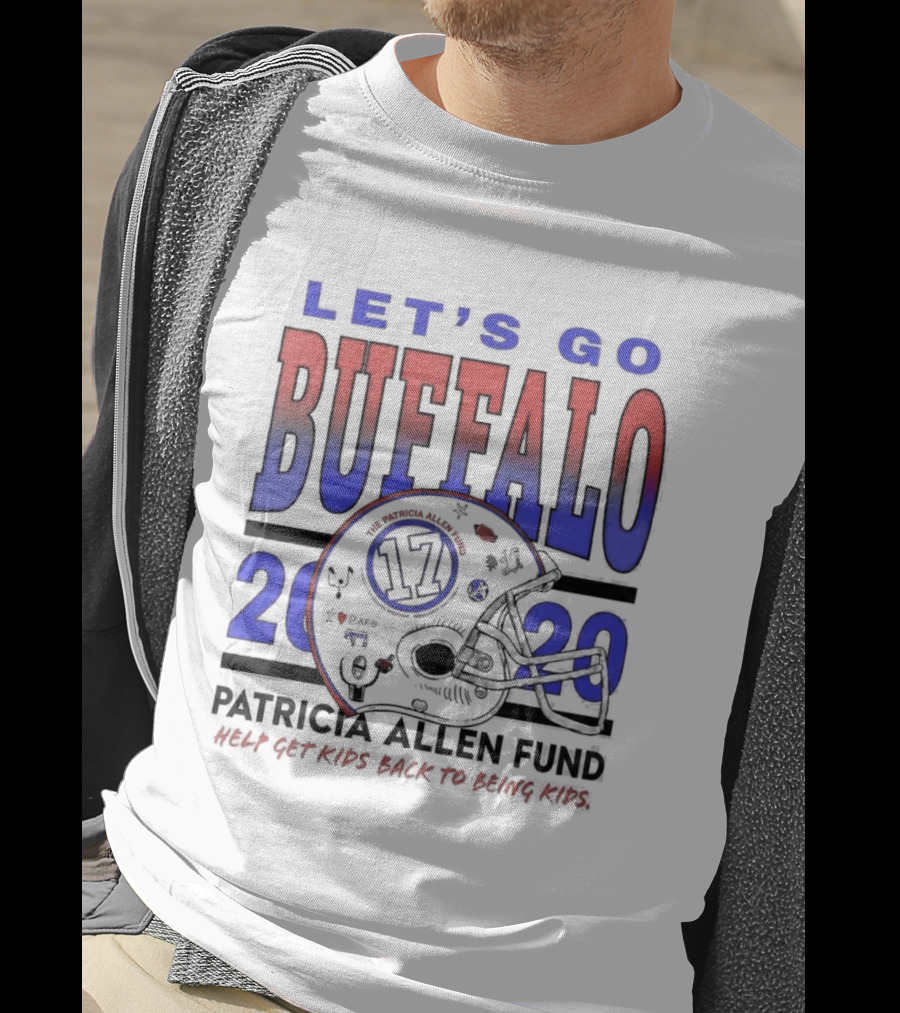 Let's Go Buffalo Patricia Allen Fund 2020 17 Helmet T-Shirt