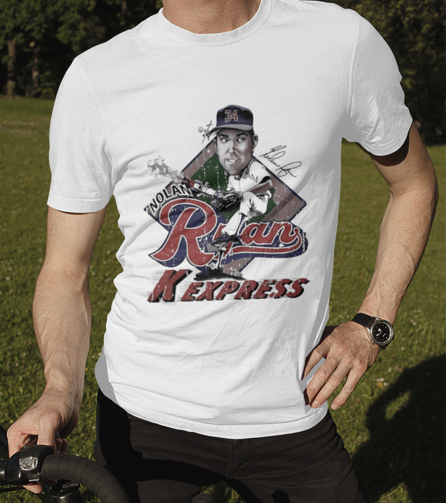 Nolan Ryan Texas Rangers Bruce Stark 34 K Express T-Shirt