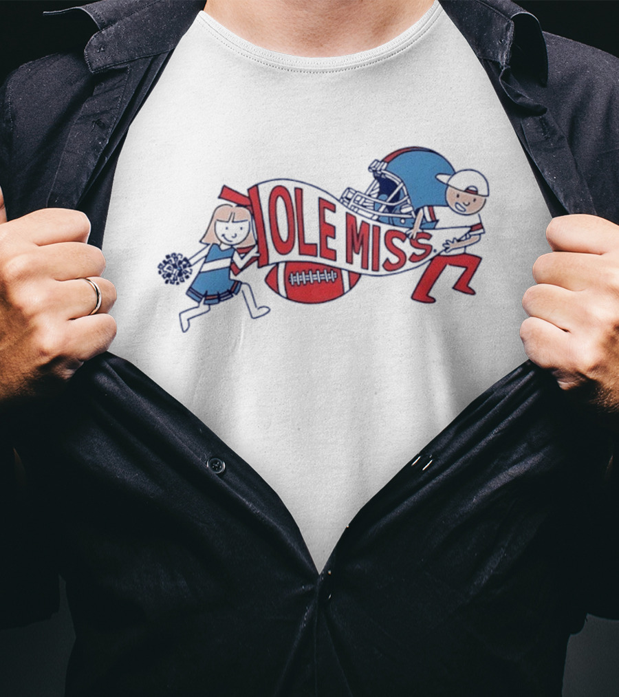 Ole Miss Rebels Football Run With Cheerleader T-Shirt