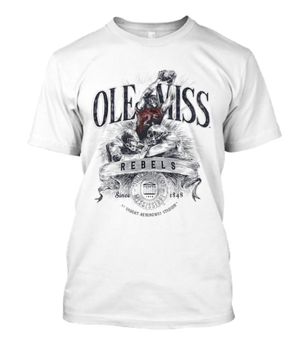 Ole Miss Rebels 1848 Gridiron Hero Vaught Hemingway Stadium T-Shirt