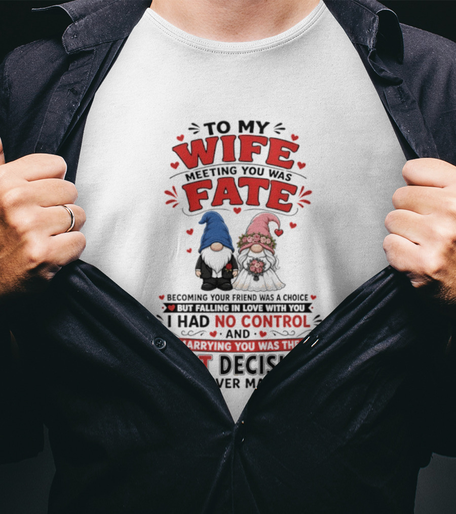 To My Wife Meeting You Was Fate Gnomes Best Decision I Ever Made T-Shirt