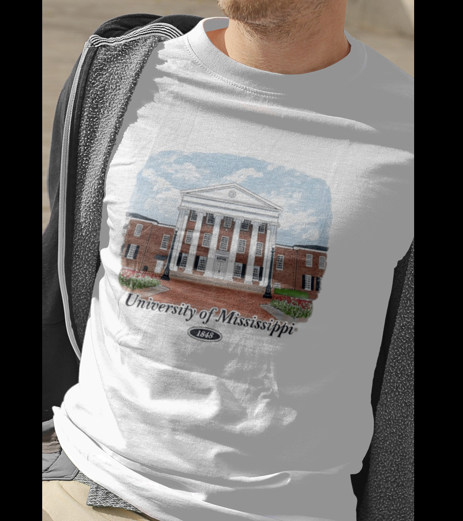 University Of Mississippi Ole Miss Rebels Football 1848 Campus Building T-Shirt