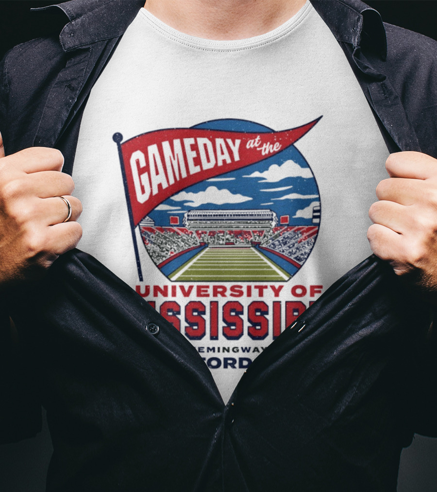 University Of Mississippi Gameday Vaught Hemingway Stadium Oxford MS T-Shirt