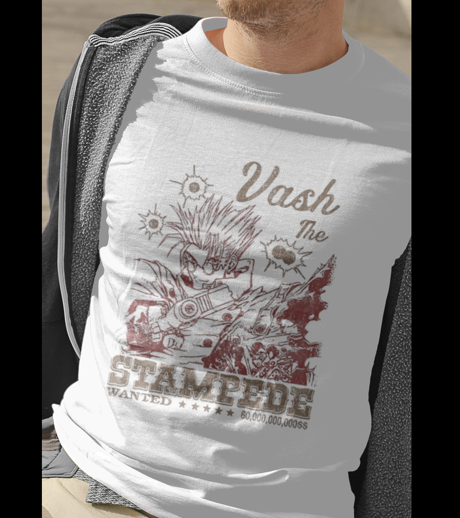 Vash The Stampede Wanted Bounty Hunter Anime T-Shirt