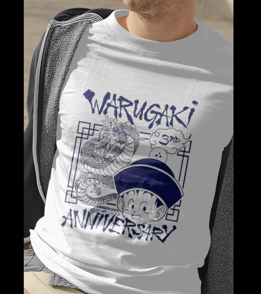 Warugaki 3th Anniversary With Dragon And Child In Blue T-Shirt