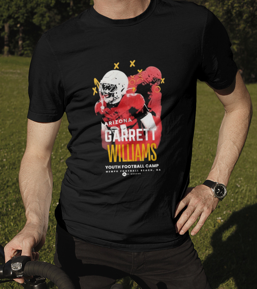 Arizona Garrett Williams Youth Football Camp 2026 Memphis Beach CA Annual Access T-Shirt