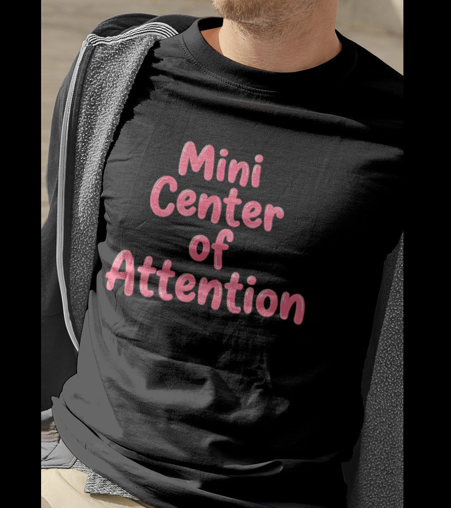 Mini Center Of Attention Pink Bubble Letters T-Shirt
