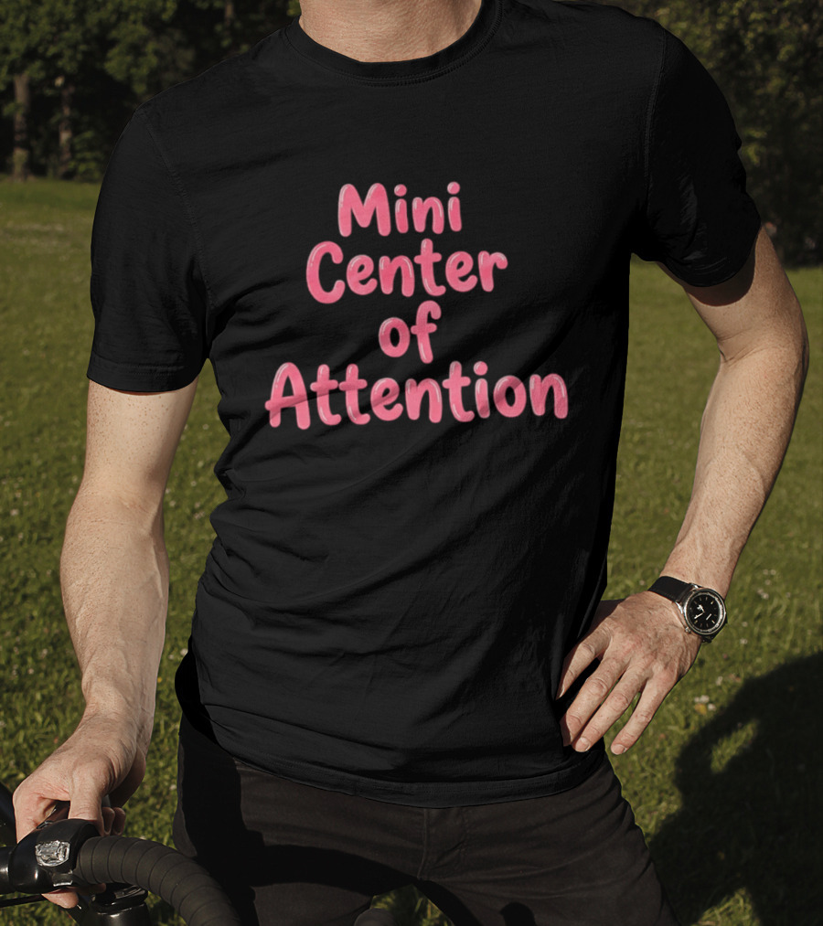 Mini Center Of Attention Pink Bubble Letters T-Shirt