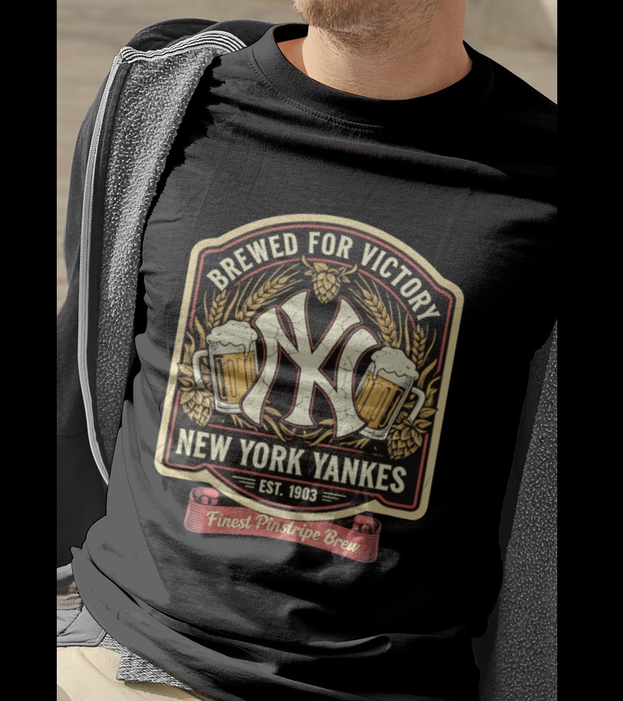 Brewed For Victory New York Yankees Est 1903 Finest Pinstripe Brew T-Shirt