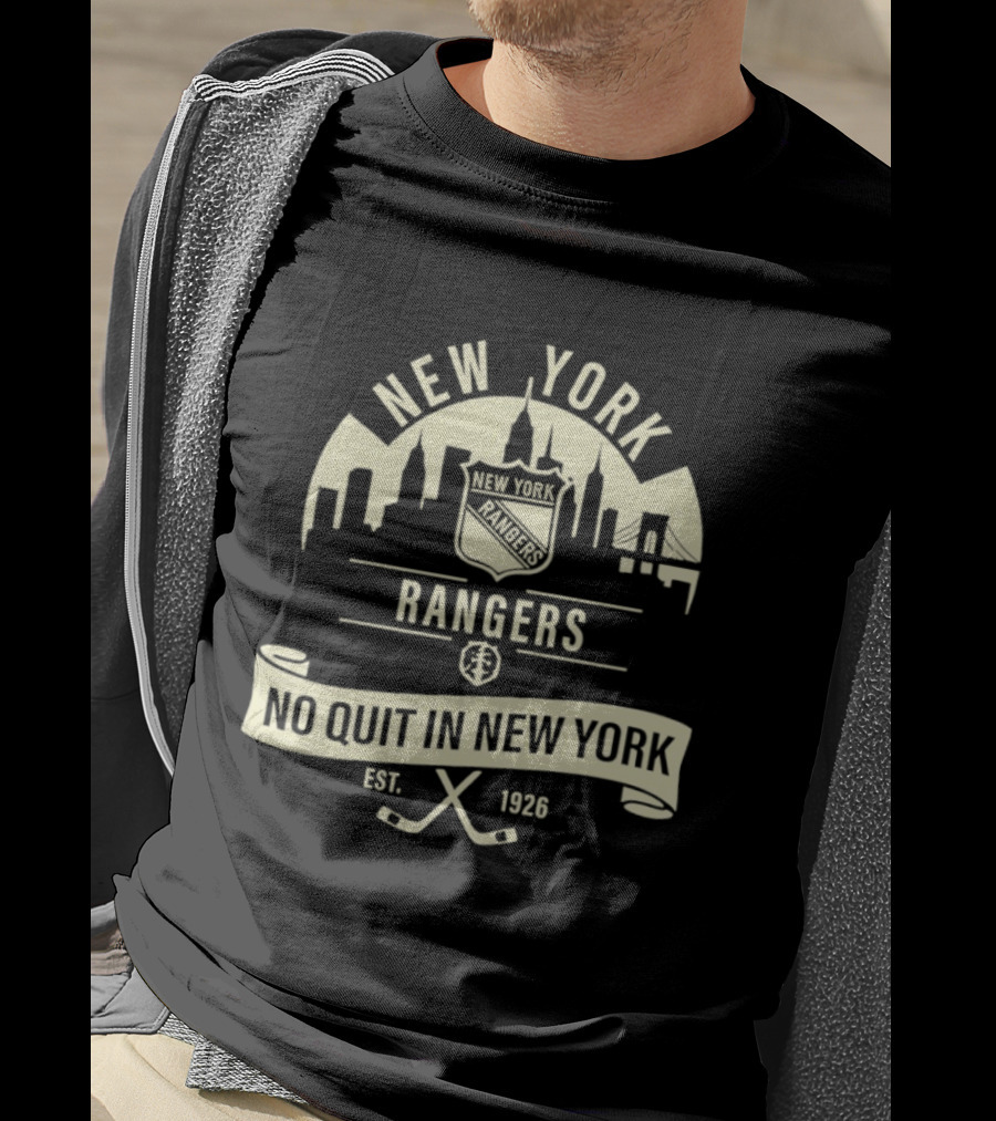 New York Rangers No Quit In New York Est 1926 Skyline T-Shirt