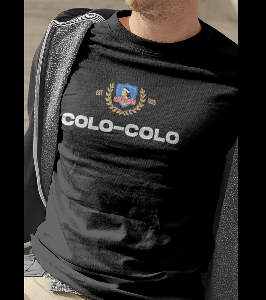 Colo Colo Vozinha Polera Negra DORSAL 29 Emblem And Laurel Crest T-Shirt
