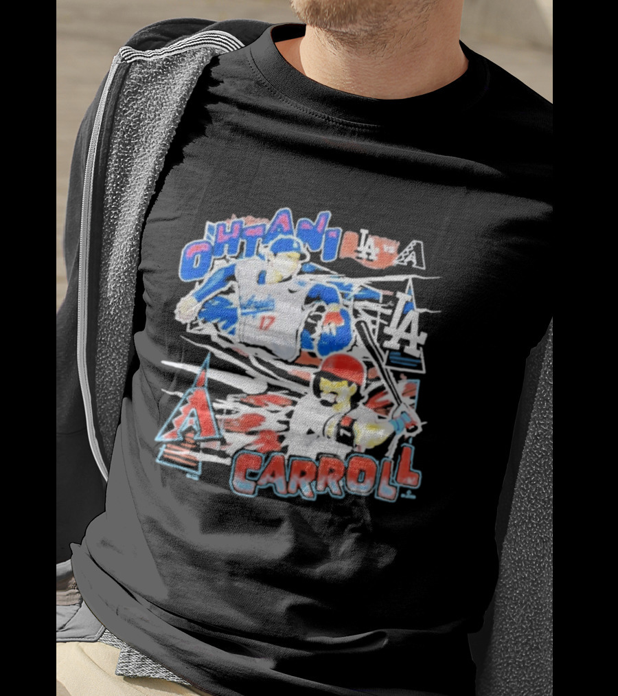 Ohtani Carroll Dodgers Angels Baseball T-Shirt