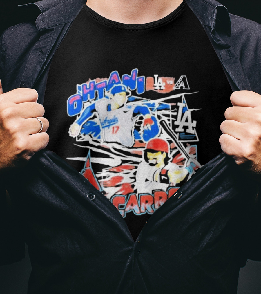 Ohtani Carroll Dodgers Angels Baseball T-Shirt