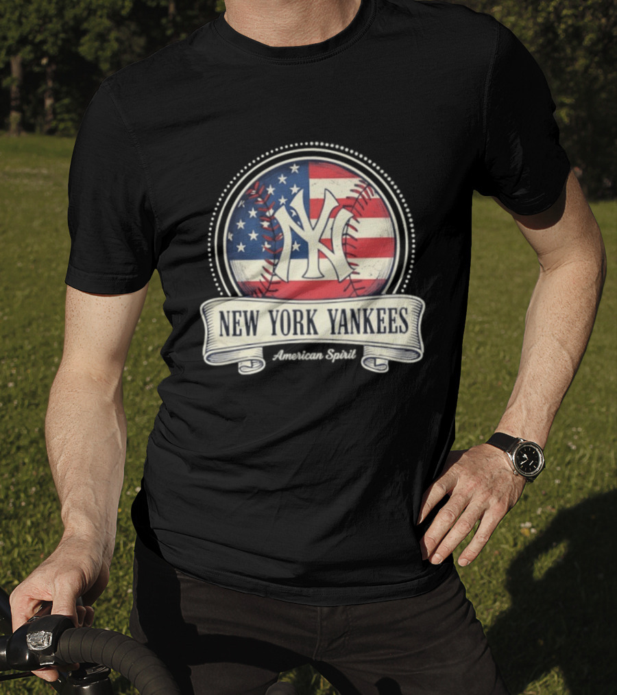 New York Yankees American Flag Baseball Emblem MLB T-Shirt